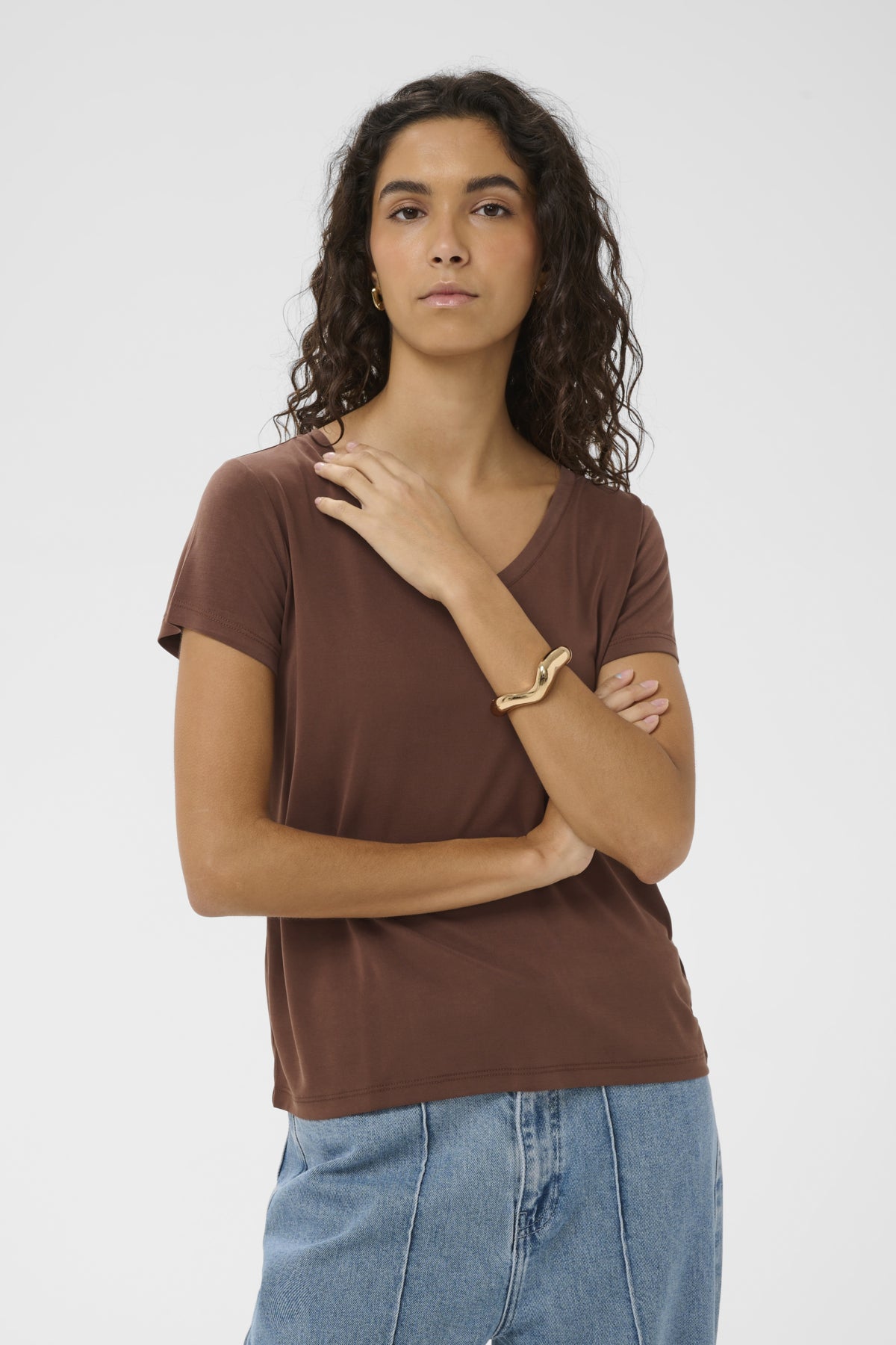 SLColumbine V-neck SS Cappuccino - 191220 - 30404284