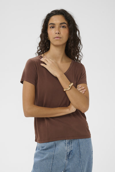 SLColumbine V-neck SS Cappuccino - 191220 - 30404284 Thumbnail