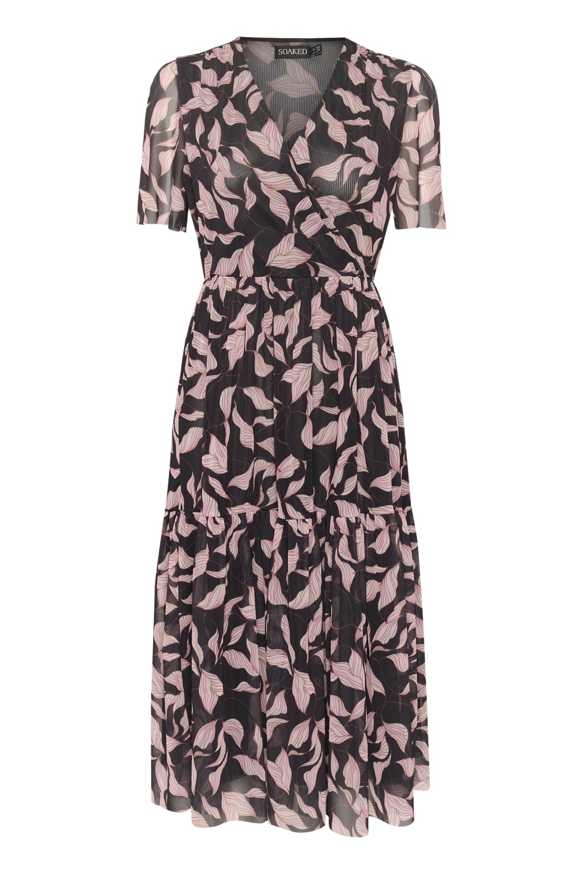 SLAldora Dress Black Leaves - 30404666