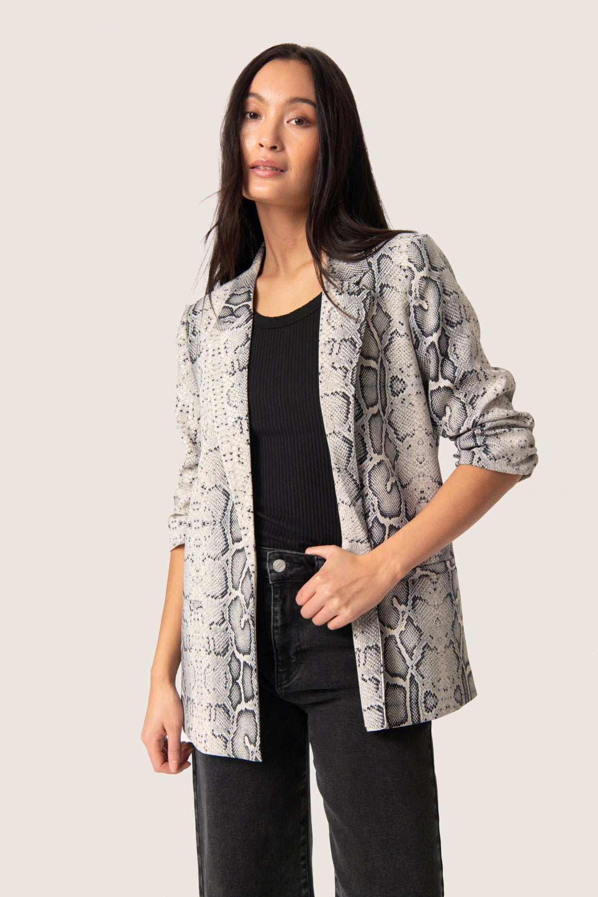 SLShirley Printed Blazer Grey Snake Print - 30405041