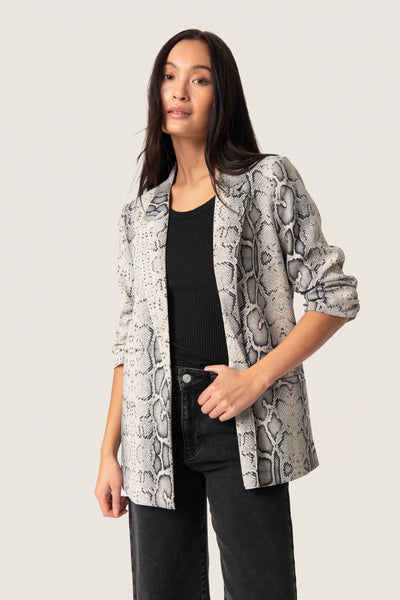 SLShirley Printed Blazer Grey Snake Print - 30405041 Thumbnail