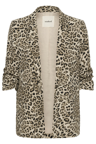 SLShirley Printed Blazer Brown Leopard Print - 30405041 Thumbnail