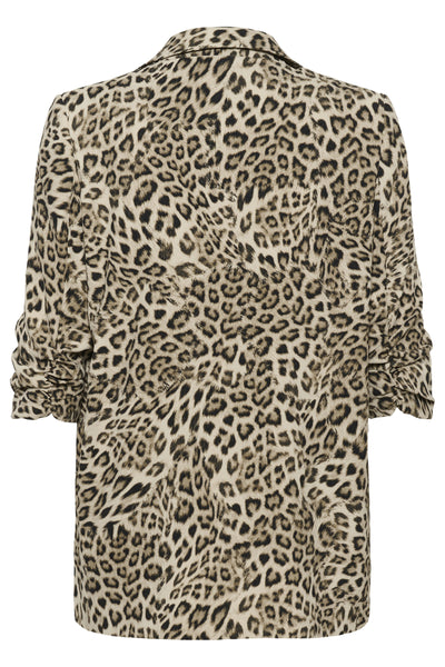 SLShirley Printed Blazer Brown Leopard Print - 30405041 Thumbnail