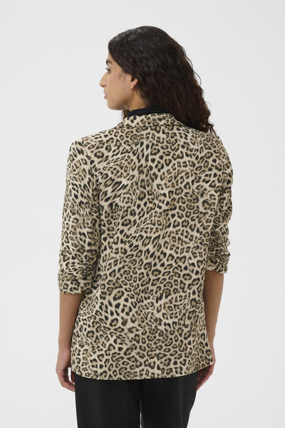 SLShirley Printed Blazer Brown Leopard Print - 30405041 Thumbnail