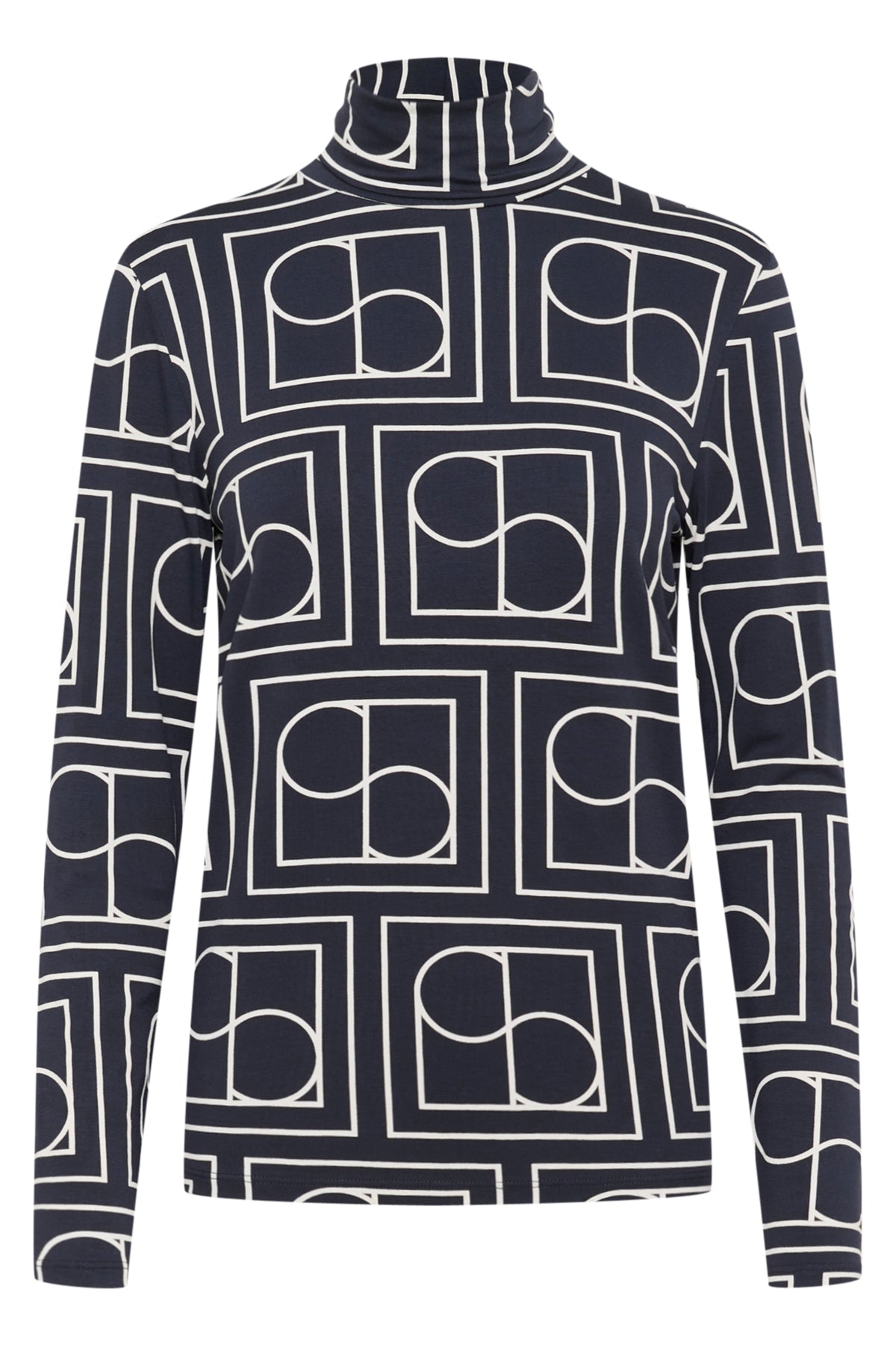 SLHanadi Printed Rollneck LS Navy Monogram Print - 30405647