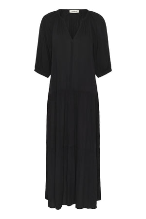 SLZaya Flowy Maxi Dress SS Black