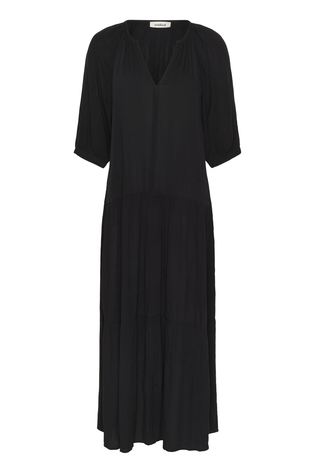 SLZaya Flowy Maxi Dress SS Black