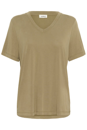 SLColumbine Loose Fit V-Neck S Elmwood - 30406588