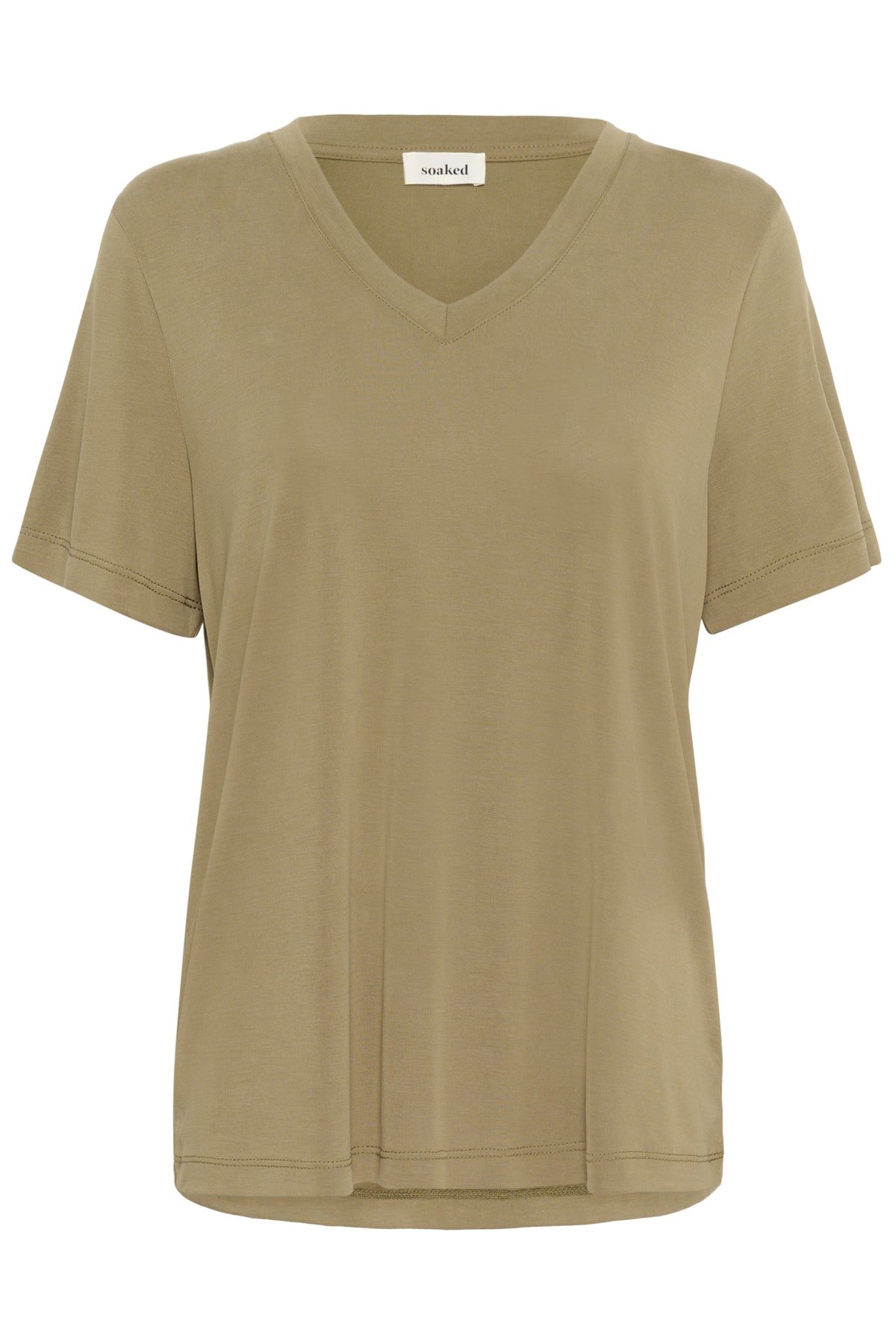 SLColumbine Loose Fit V-Neck S Elmwood - 30406588