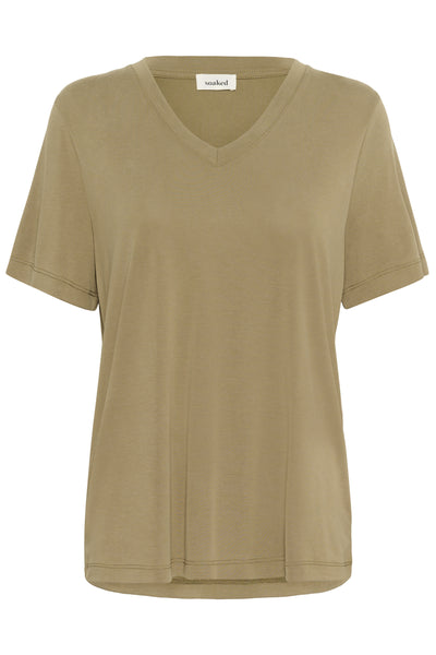 SLColumbine Loose Fit V-Neck S Elmwood - 30406588 Thumbnail