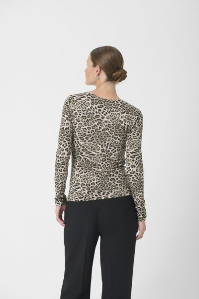 SLHanadi Printed Round Neck LS Brown Leopard Print - 30407988 Thumbnail