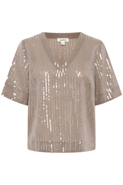 SLNanina Blouse SS Morel - 30408006 Thumbnail