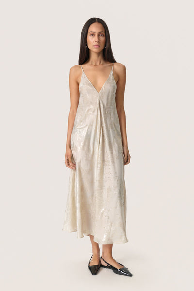 SLKitty Strap Dress Ancient Scroll metallic print - 30408089 Thumbnail