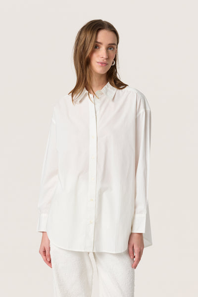 SLJani Poplin Shirt LS Broken White - 30408178 Thumbnail