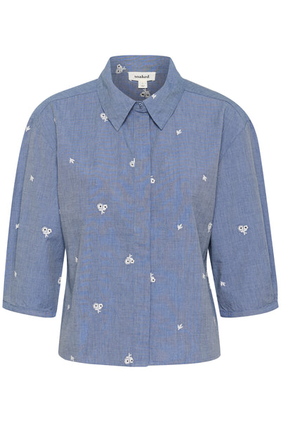 SLElly Shirt Medium Blue Denim - 30408243 Thumbnail