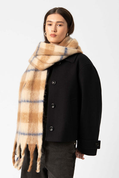 SLHinya Scarf Brown and White Checks - 30408340 Thumbnail