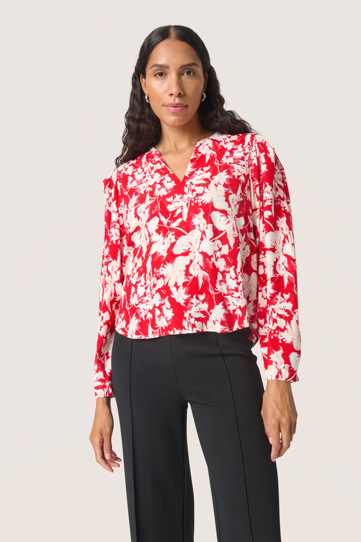 SLOline Printed Blouse LS Salsa Flower Print - 30408368