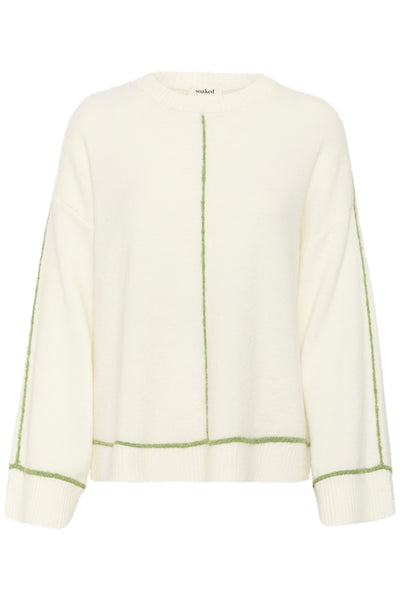 SLAmani Contrast Pullover Broken White - 30408405 Thumbnail