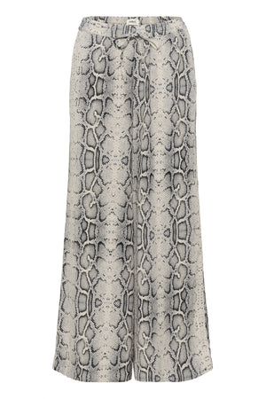 SLShirley Wide Printed Pants Grey Snake Print - 30408449