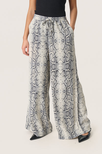 SLShirley Wide Printed Pants Grey Snake Print - 30408449 Thumbnail