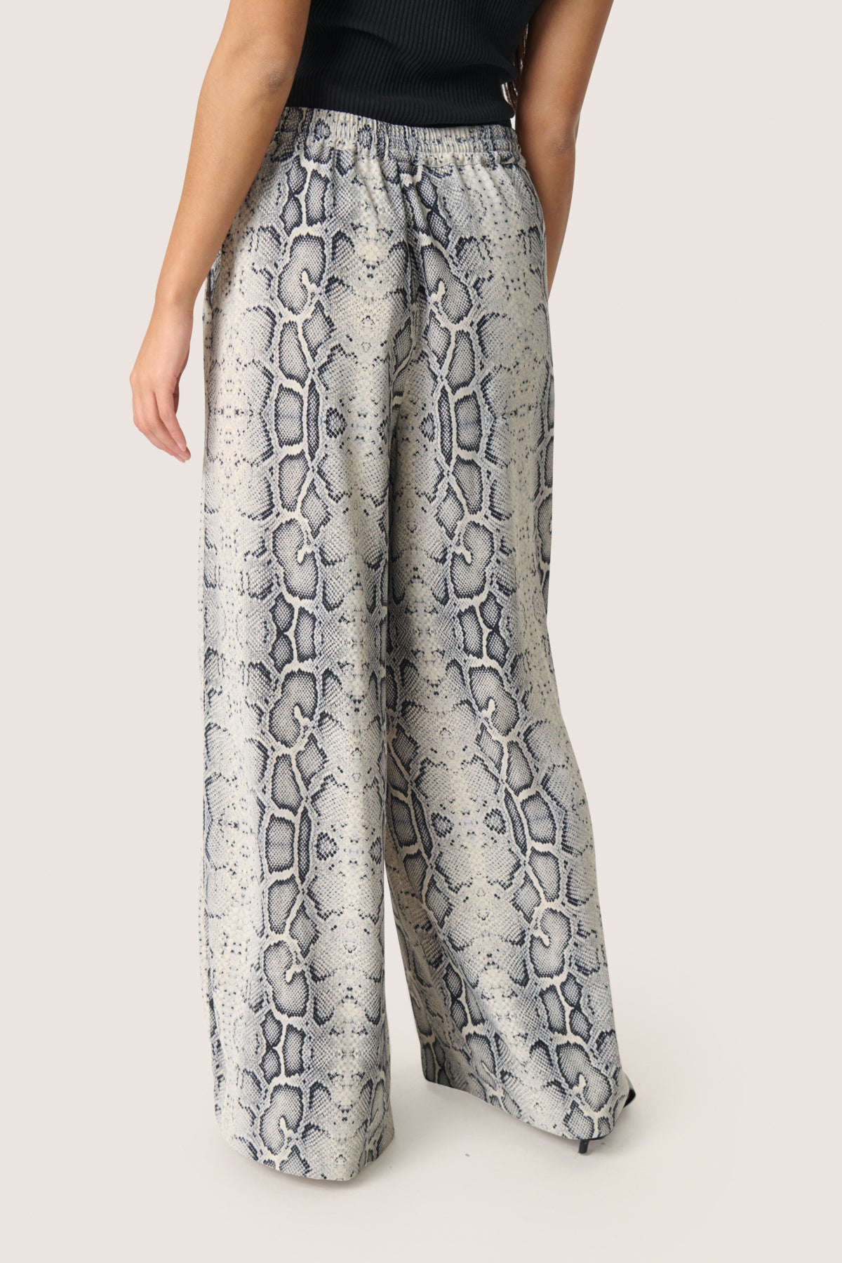 SLShirley Wide Printed Pants Grey Snake Print - 30408449