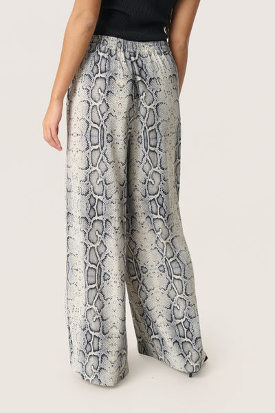 SLShirley Wide Printed Pants Grey Snake Print - 30408449 Thumbnail
