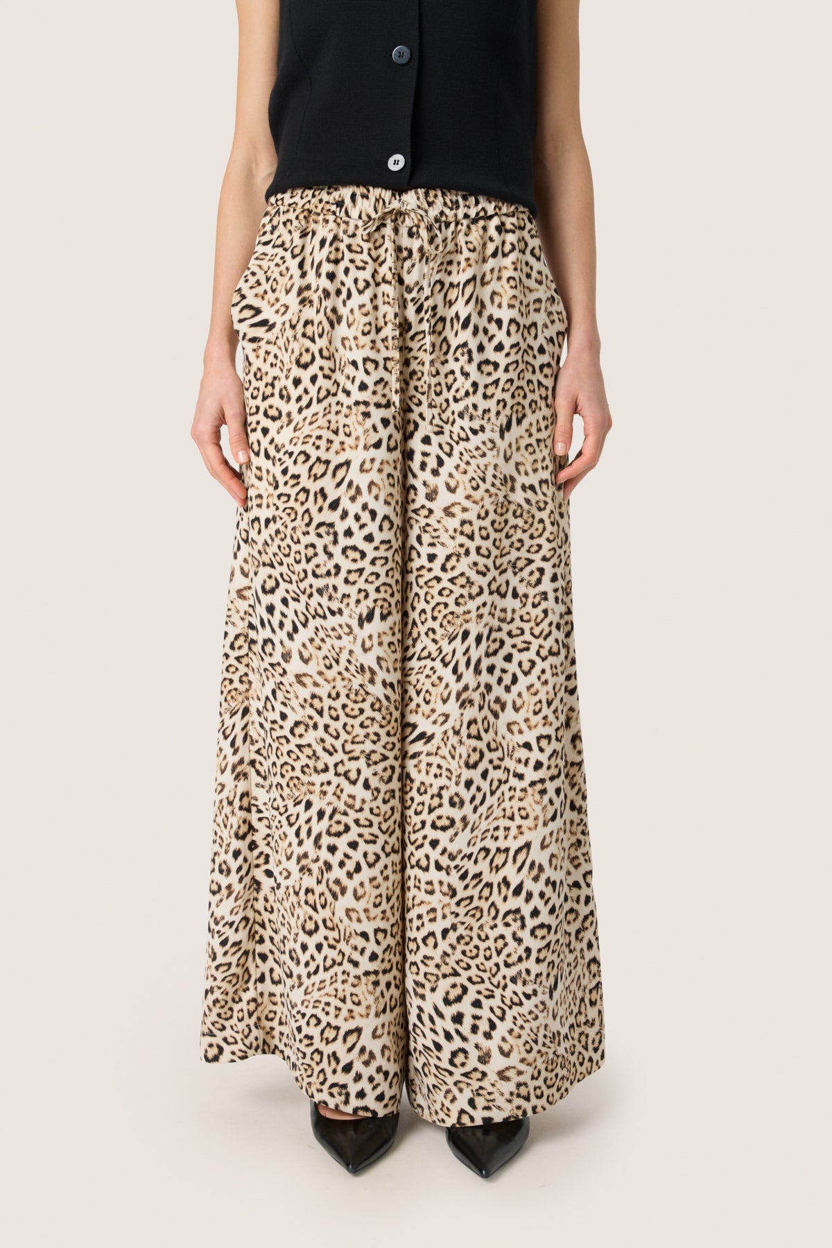 SLShirley Wide Printed Pants Leopard Print - 30408449