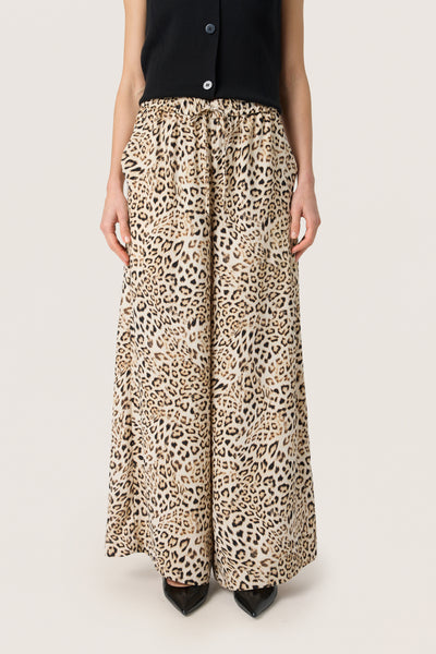 SLShirley Wide Printed Pants Leopard Print - 30408449 Thumbnail