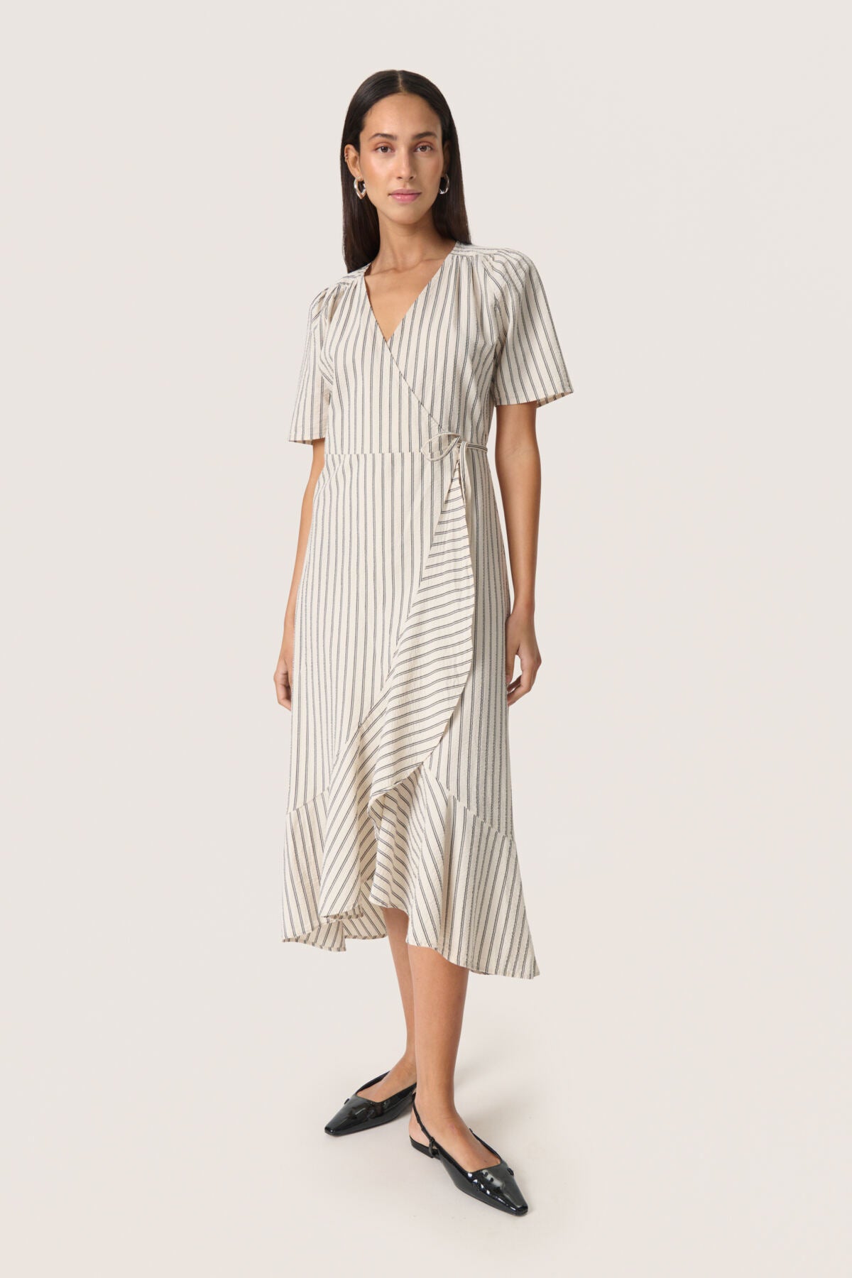 SLAnvitte Karven Dress SS Beige with Black Stripe - 30408461