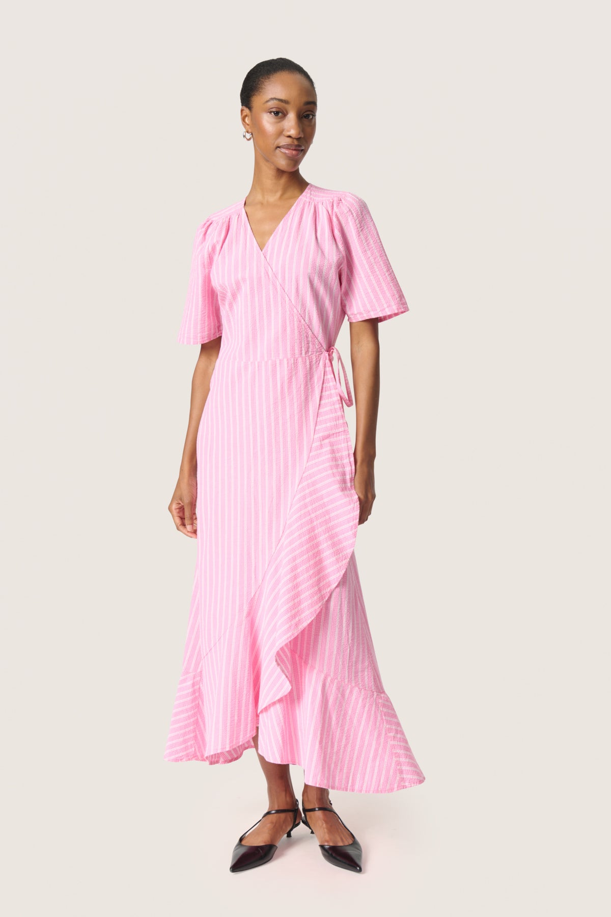SLAnvitte Karven Dress SS Rosebloom with White Stripe - 30408461
