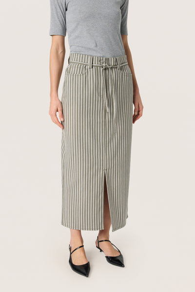 SLLibby Maisa Skirt Grape Leaf Denim Stripe - 30408466 Thumbnail