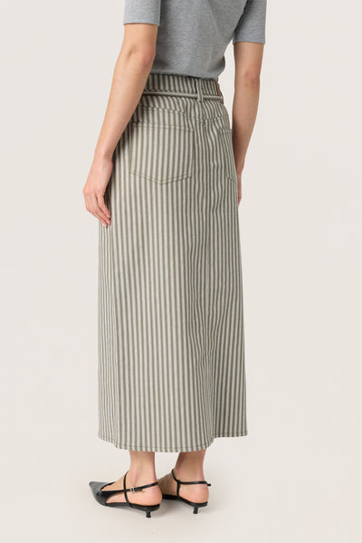 SLLibby Maisa Skirt Grape Leaf Denim Stripe - 30408466 Thumbnail