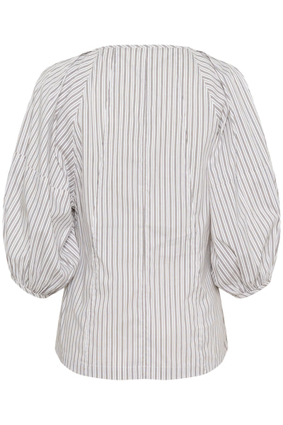 SLHelen Shirt Blouse 3/4 Green Shirt Stripes - 30408486 Thumbnail