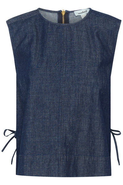 SLChamy Top Dark Blue Denim - 30408496 Thumbnail