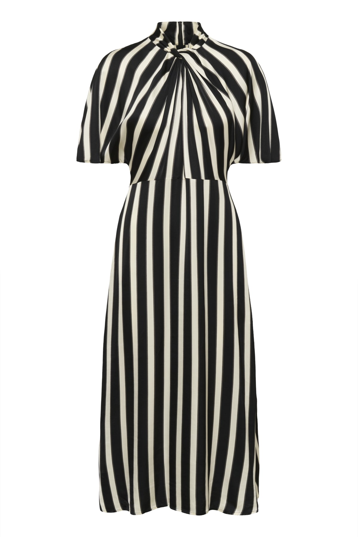 SLClero Miria Printed Dress White and Black Stripe