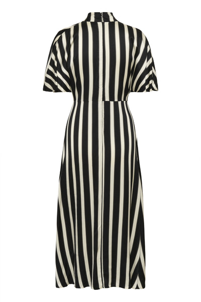 SLClero Miria Printed Dress White and Black Stripe Thumbnail