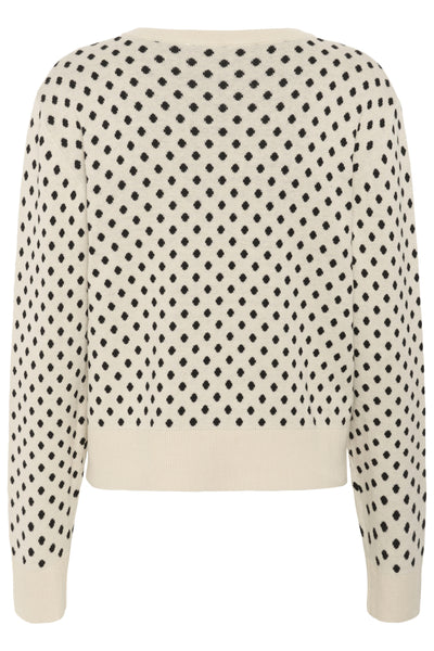 SLGya Cardigan Sandshell w Black Dot - 30408544 Thumbnail