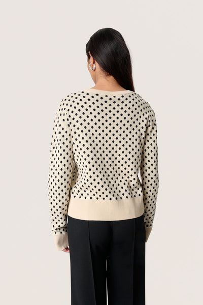 SLGya Cardigan Sandshell w Black Dot - 30408544 Thumbnail
