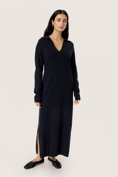 SLSpina Polo Dress LS Black - 30408554 Thumbnail