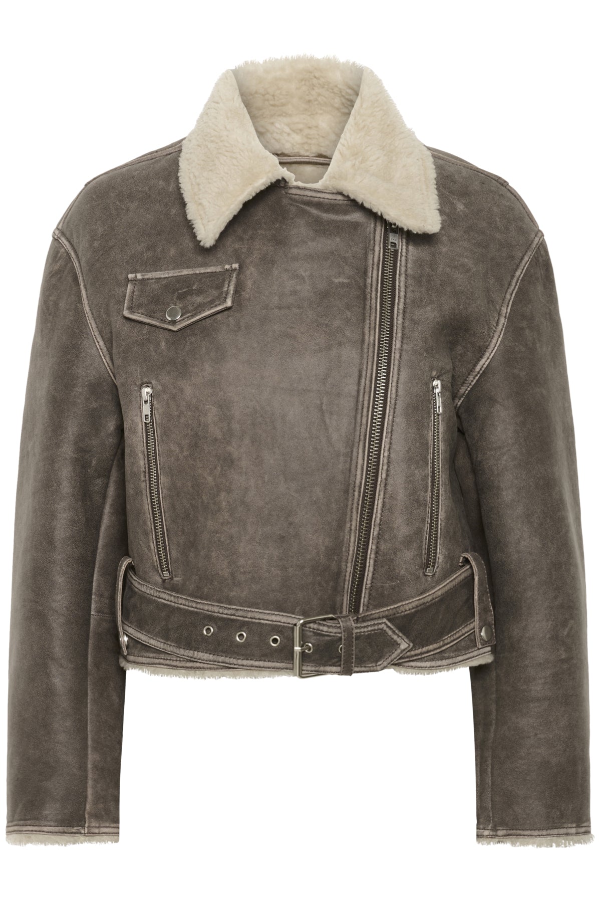SLFiorella Aviator Jacket Worn down Black - 30408556