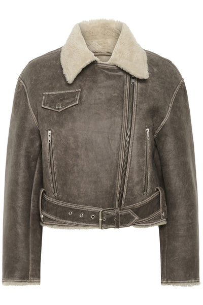 SLFiorella Aviator Jacket Worn down Black - 30408556 Thumbnail