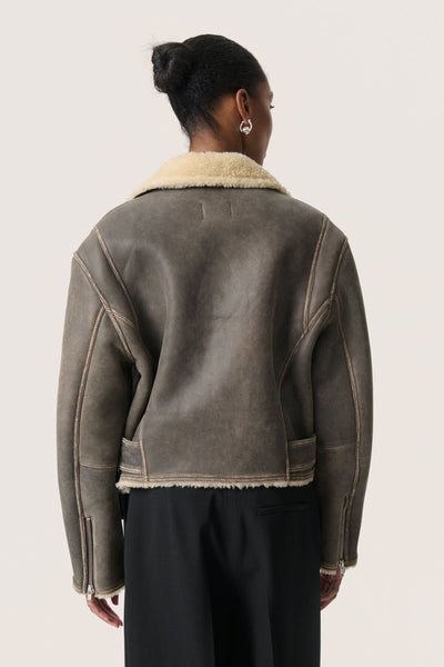 SLFiorella Aviator Jacket Worn down Black - 30408556 Thumbnail