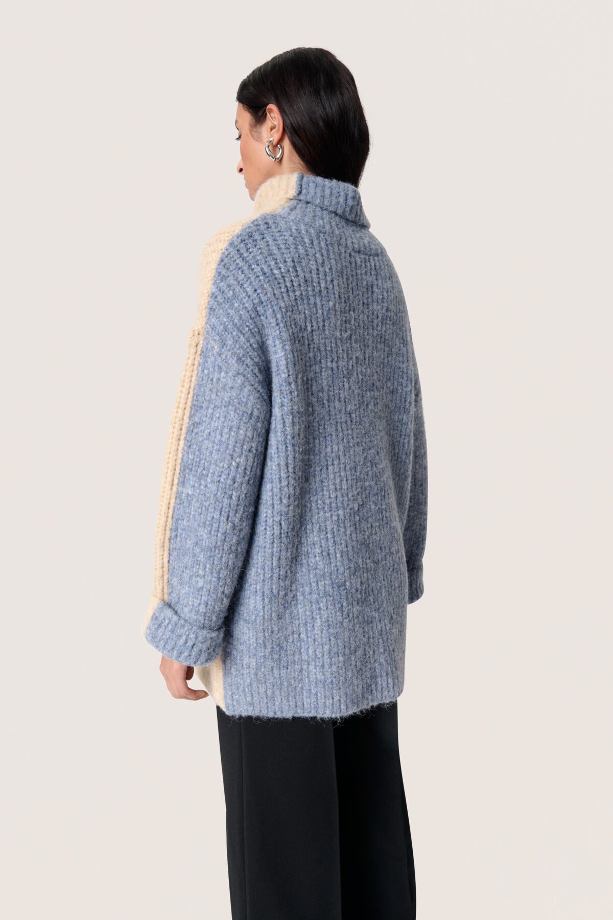 SLPleoni Highneck Pullover Doeskin and Blue Melange - 30408567