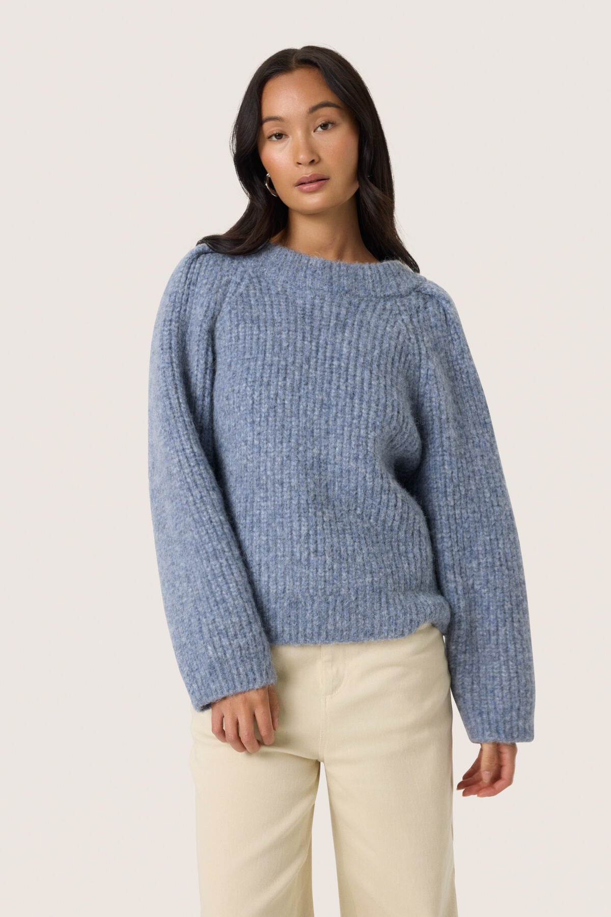 SLPleoni Pullover Bijou Blue Melange - 30408568