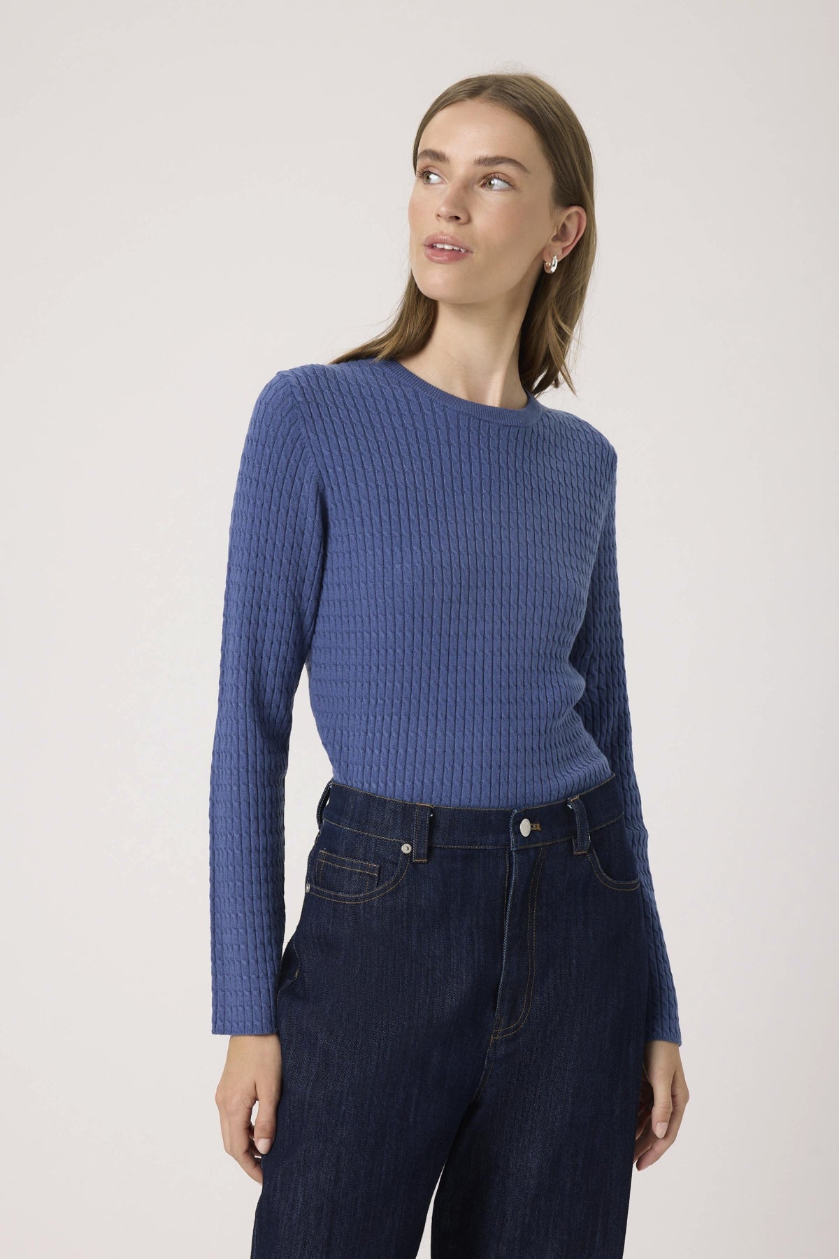 SLSpina Cable Pullover Bijou Blue - 30408572