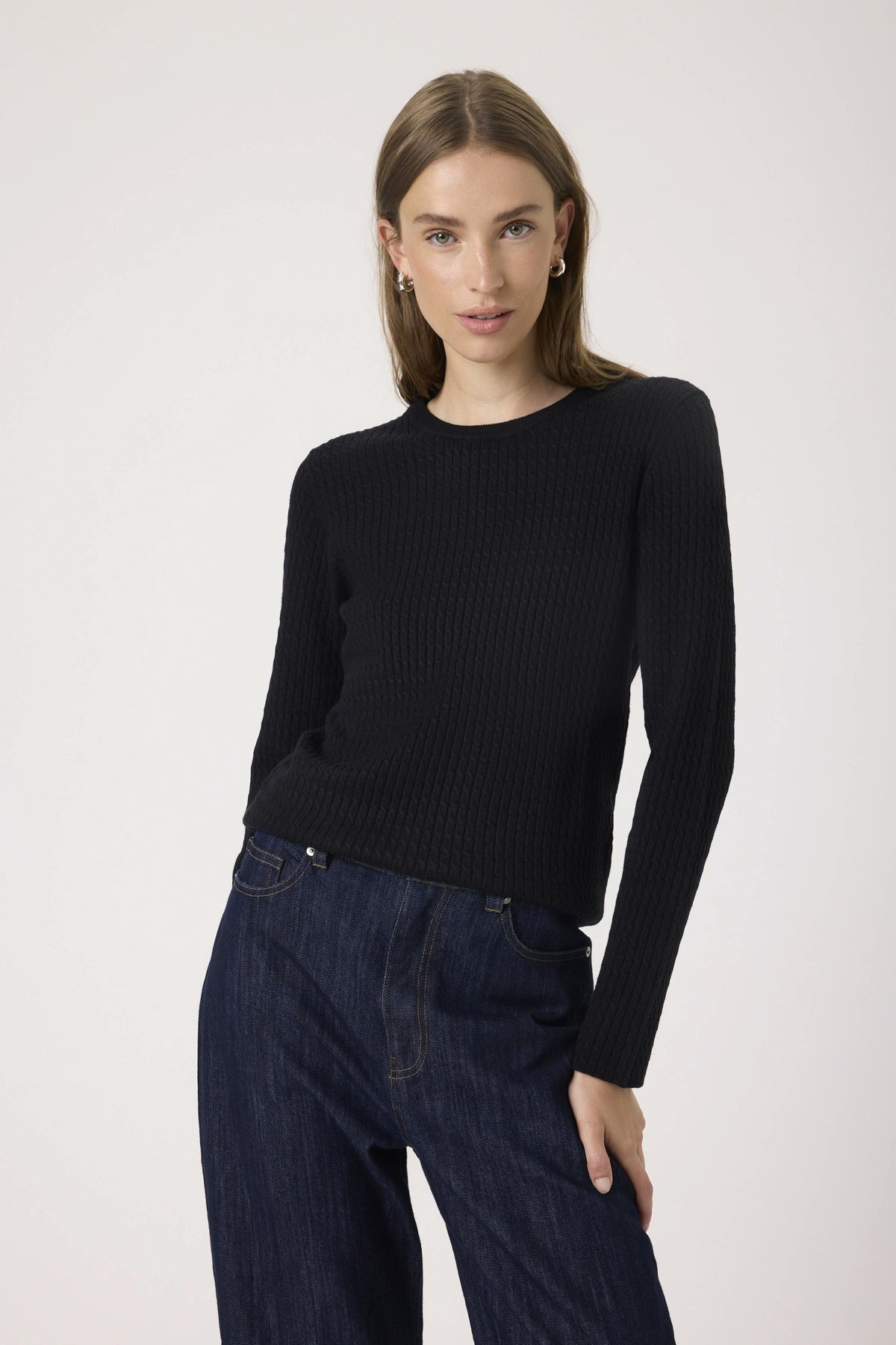 SLSpina Cable Pullover Black - 30408572