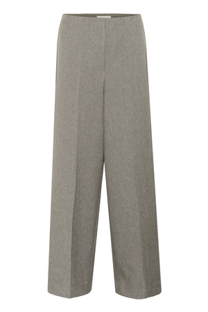 SLLilu Corinne Wide Long Pants Grey Melange Suiting - 30408595