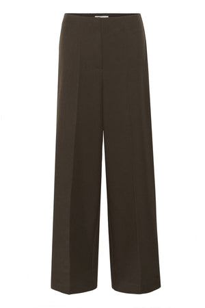 SLLilu Corinne Wide Long Pants Brown Melange Suiting - 30408595