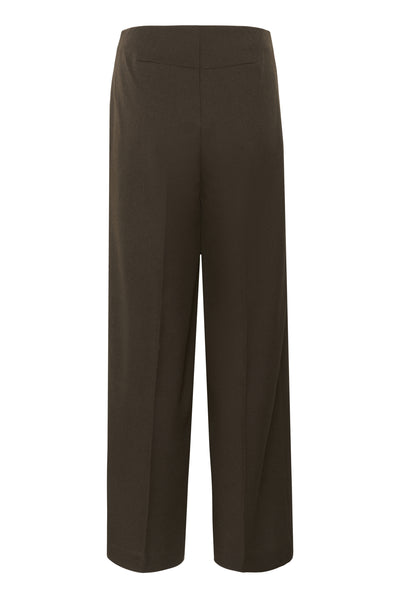 SLLilu Corinne Wide Long Pants Brown Melange Suiting - 30408595 Thumbnail