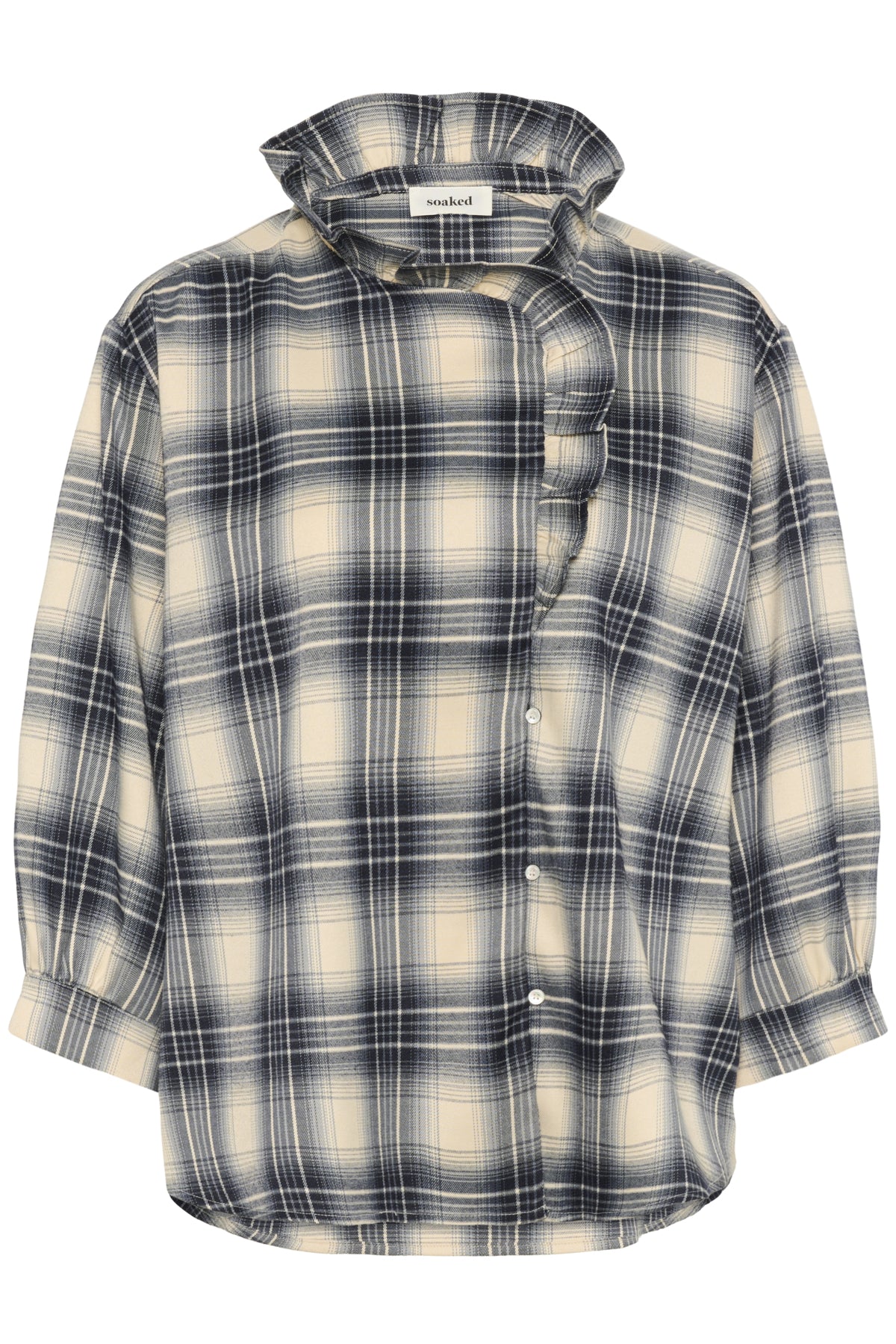 SLPamala Blouse 3/4 Navy Checks - 30408615